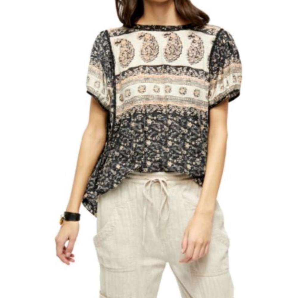 COPY -Free People Paisley Puff tee